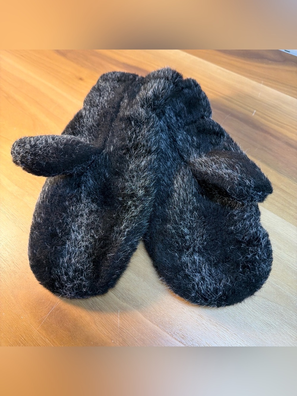 VTG Polar Mitts Women's Grey Faux Fur‎ Mittens Lined Made USA Size M